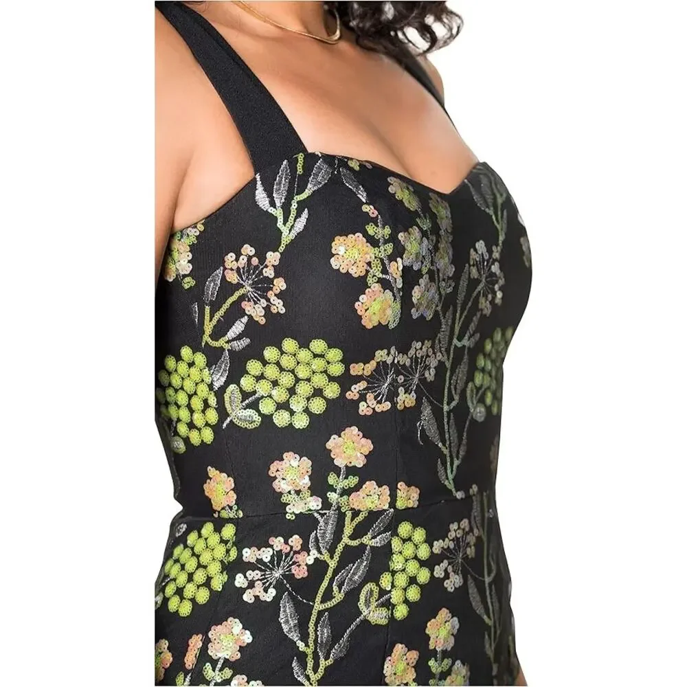 Dress the Population Women's Nicole Sleeveless Bodycon Stretch Midi Sheath Dress - Picture 4 of 4